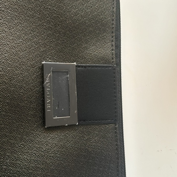 Bvlgari Womens Coated Canvas Zip Around Pouch Clutch Handbag Gray Black - Picture 2 of 3